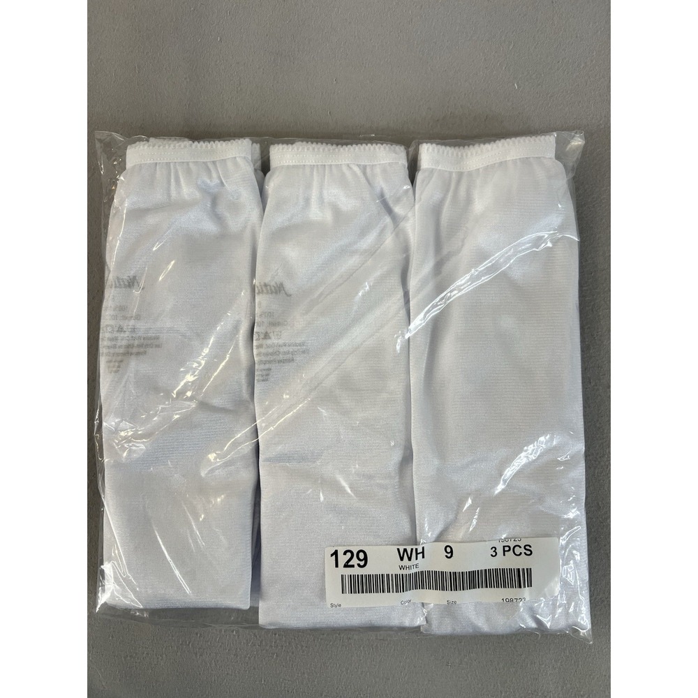 National 3 Pack White Size 11 Full Coverage Nylon Panties Cotton Gusset New